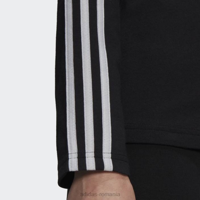 Adidas tricou cu mânecă lungă essentials cu 3 dungi negru adidas femei alb negru 2JBN9096