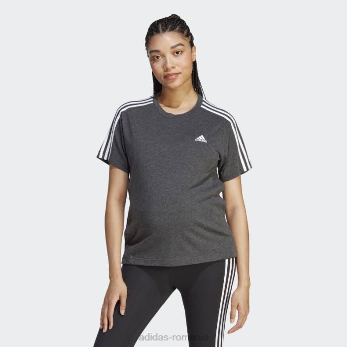 Adidas tricou de maternitate (maternitate) negru melange adidas femei negru melange/alb 2JBN16800