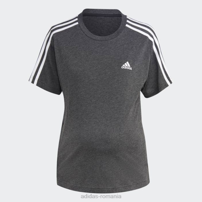 Adidas tricou de maternitate (maternitate) negru melange adidas femei negru melange/alb 2JBN16800