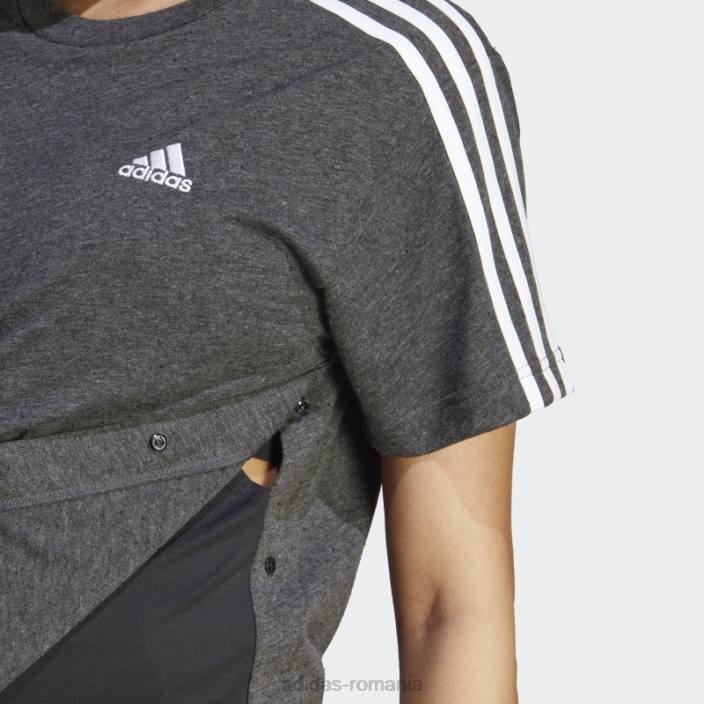 Adidas tricou de maternitate (maternitate) negru melange adidas femei negru melange/alb 2JBN16800