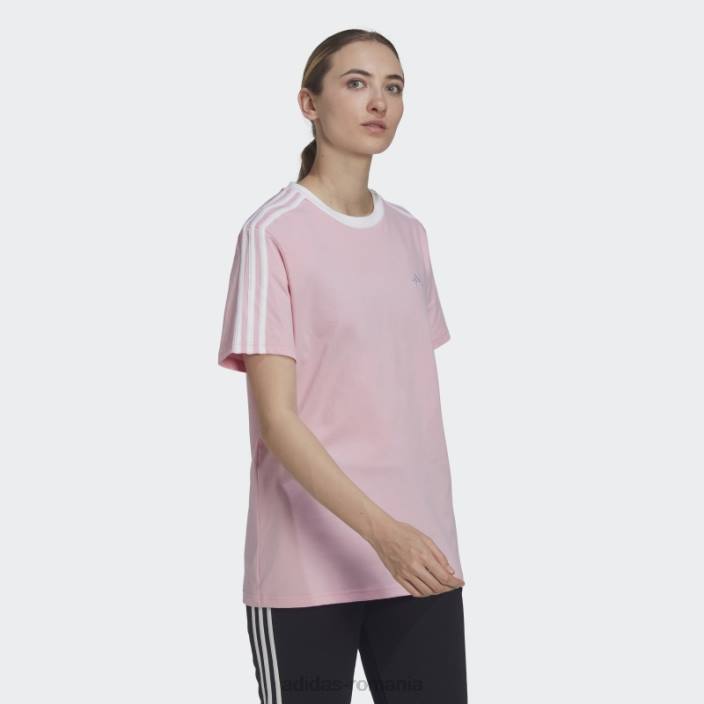Adidas tricou essentials cu 3 dungi, roz adevărat femei roz/alb adevărat 2JBN3704