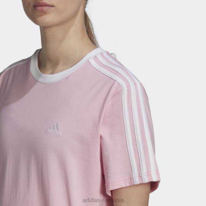 Adidas tricou essentials cu 3 dungi, roz adevărat femei roz/alb adevărat 2JBN3704