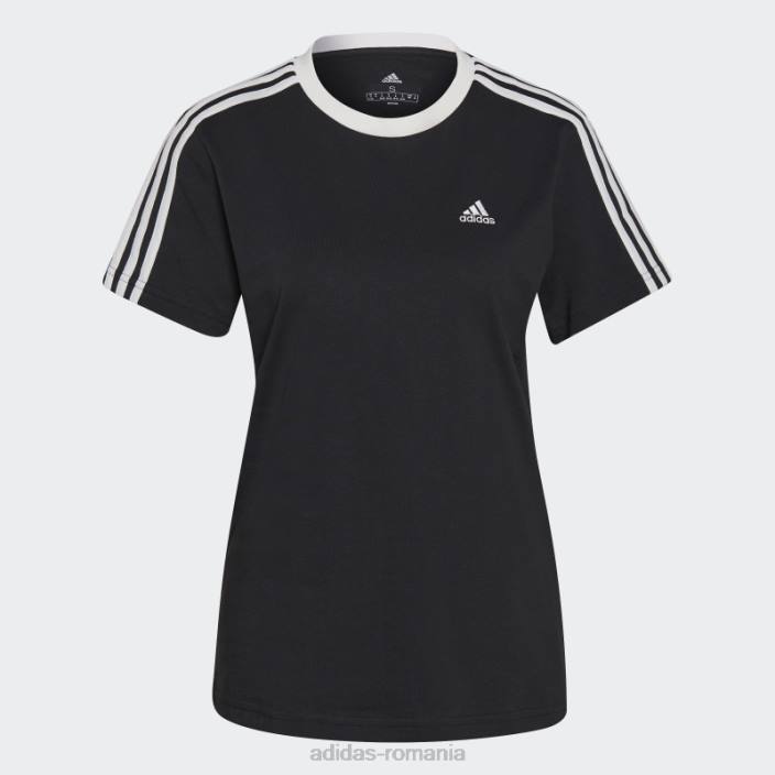 Adidas tricou negru cu 3 dungi essentials femei alb negru 2JBN16805