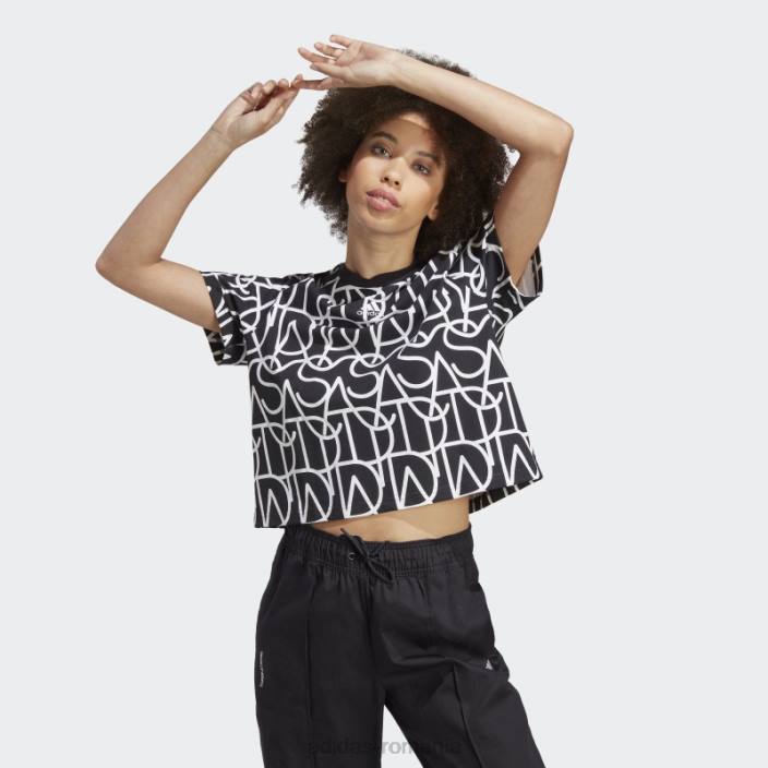 Adidas tricou negru cu grafic boyfriend fierbinte femei negru/multicolor/alb 2JBN17439