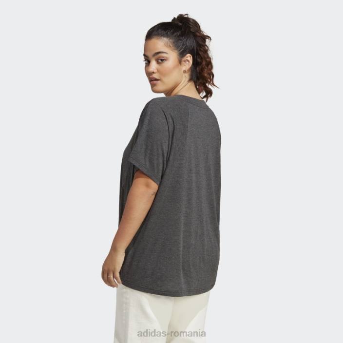Adidas tricou negru melange future icons winners 3.0 (mărime plus) femei negru melange/gri 2JBN9832
