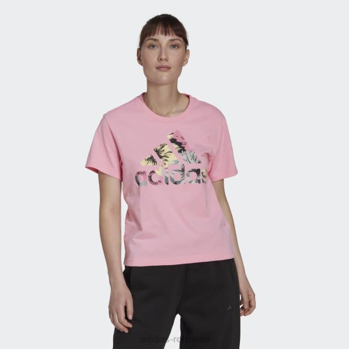 Adidas tricou obișnuit cu imprimeu peste tot roz femei roz/multicolor 2JBN8957
