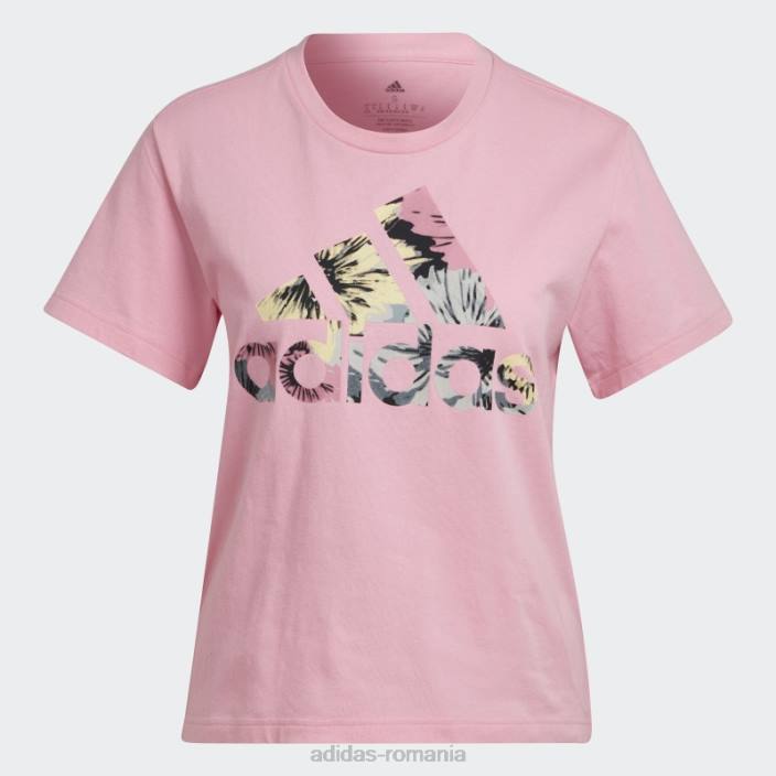 Adidas tricou obișnuit cu imprimeu peste tot roz femei roz/multicolor 2JBN8957