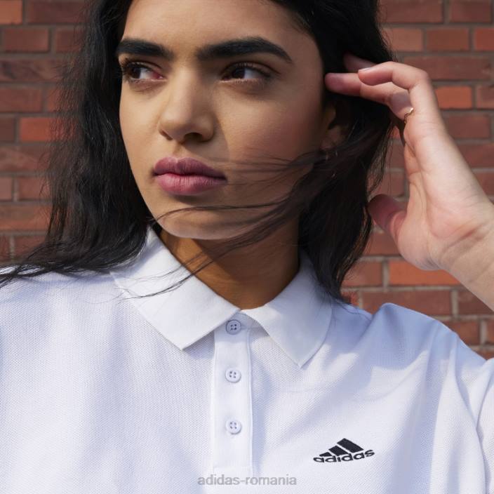 Adidas tricou polo decupat din piqué alb femei alb 2JBN10712