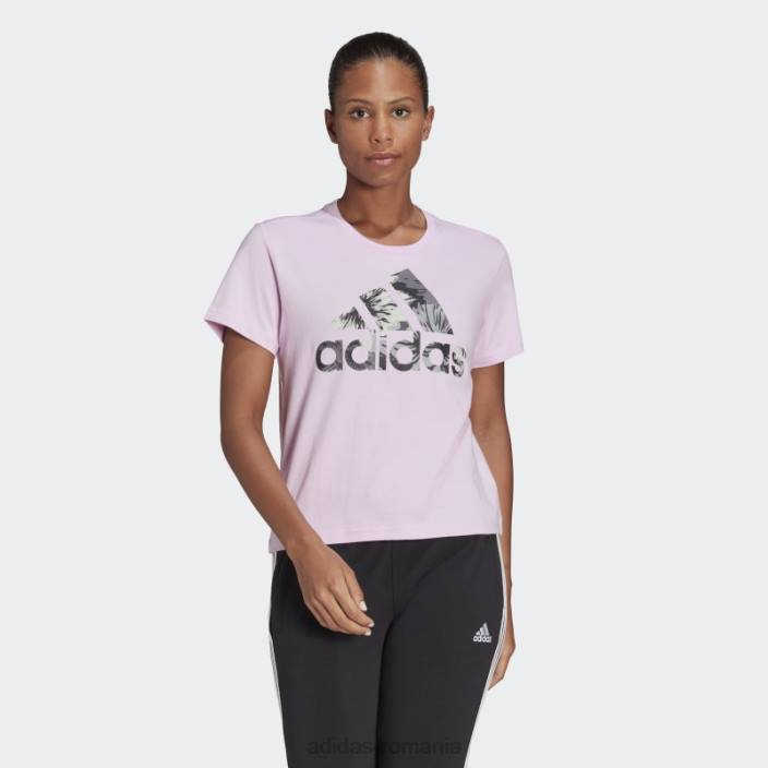 Adidas tricou regulat cu imprimeu peste tot lila femei liliac/multicolor 2JBN8995