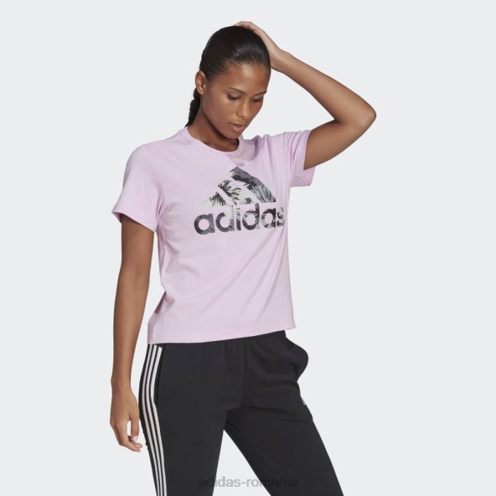 Adidas tricou regulat cu imprimeu peste tot lila femei liliac/multicolor 2JBN8995