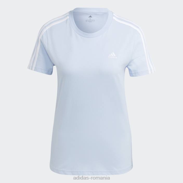 Adidas tricou slim cu 3 dungi essentials albastru alba femei albastru zori/alb 2JBN9625