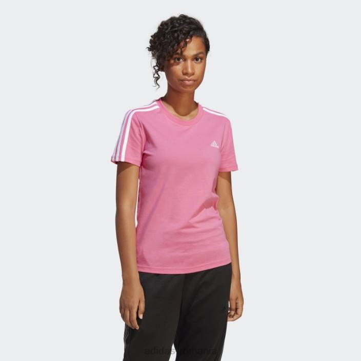 Adidas tricou subțire cu 3 dungi essentials, magenta adidas femei magenta/alb 2JBN16476