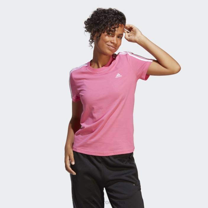 Adidas tricou subțire cu 3 dungi essentials, magenta adidas femei magenta/alb 2JBN16476