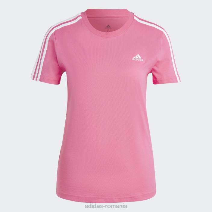 Adidas tricou subțire cu 3 dungi essentials, magenta adidas femei magenta/alb 2JBN16476