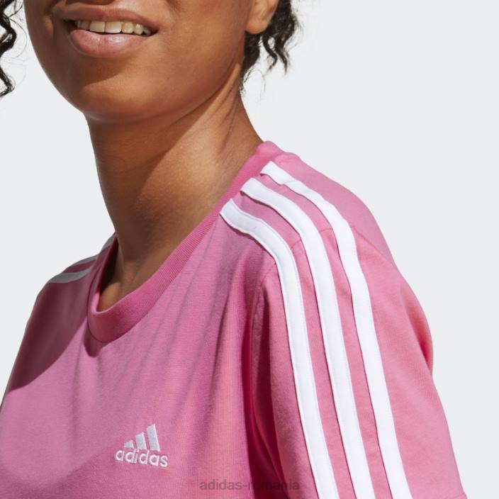 Adidas tricou subțire cu 3 dungi essentials, magenta adidas femei magenta/alb 2JBN16476