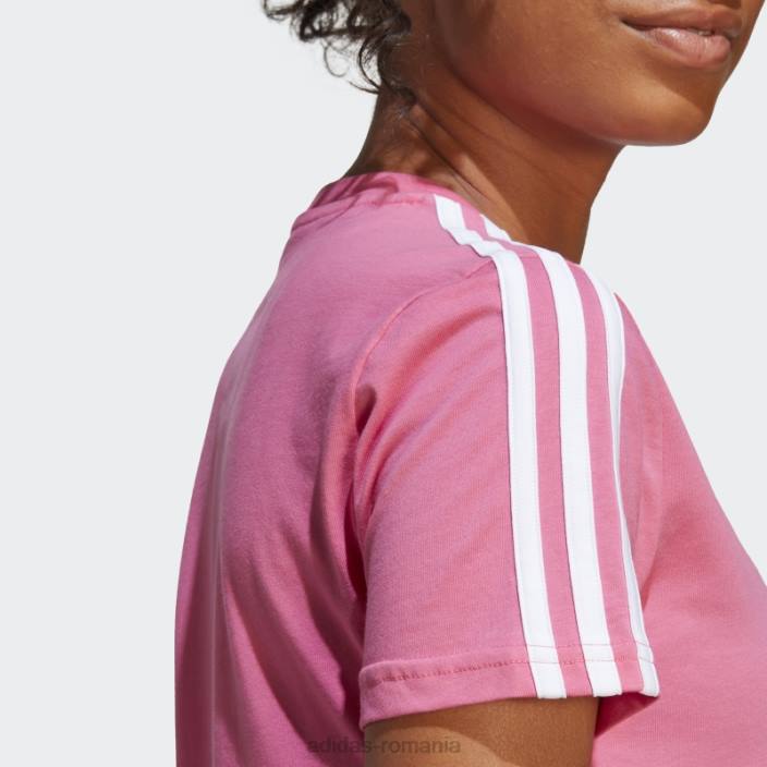 Adidas tricou subțire cu 3 dungi essentials, magenta adidas femei magenta/alb 2JBN16476