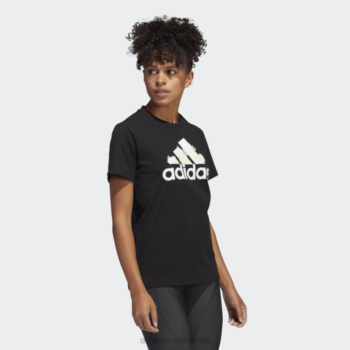 Adidas tricou superher cu logo grafic floral negru adidas femei alb negru 2JBN10530