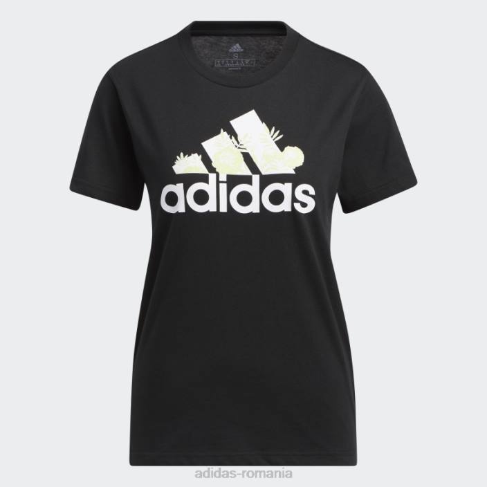 Adidas tricou superher cu logo grafic floral negru adidas femei alb negru 2JBN10530