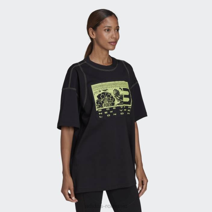 Adidas tricou superher negru de îmbrăcăminte sport de modă femei negru 2JBN3199