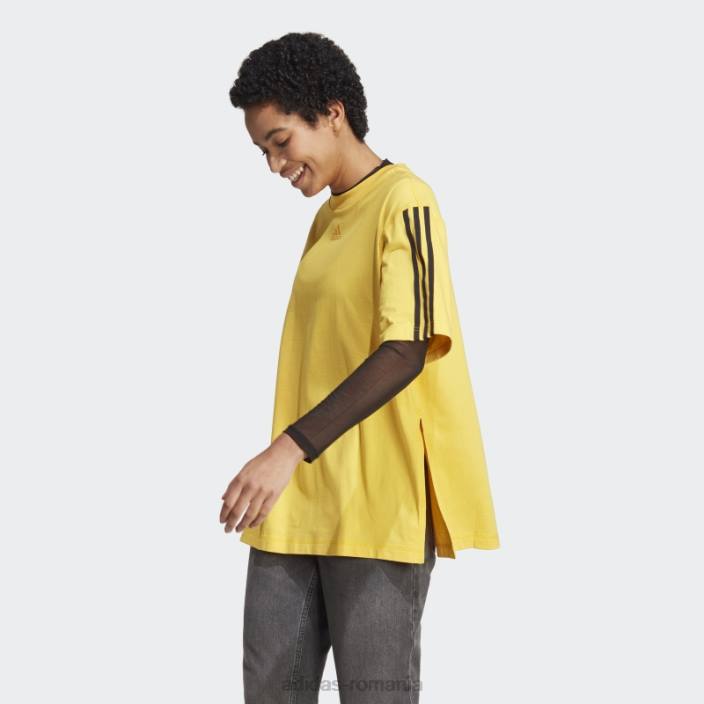 Adidas tricou supradimensionat de dans auriu femei auriu/negru 2JBN8834