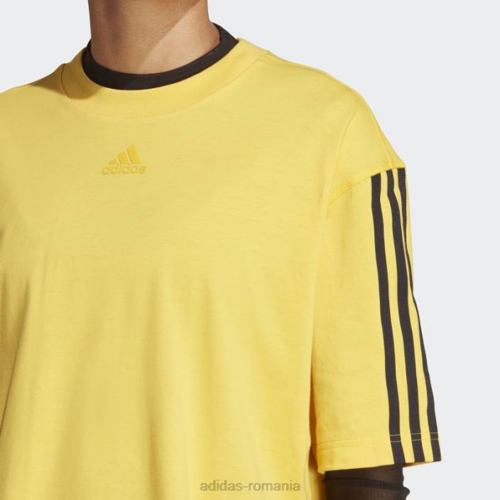 Adidas tricou supradimensionat de dans auriu femei auriu/negru 2JBN8834