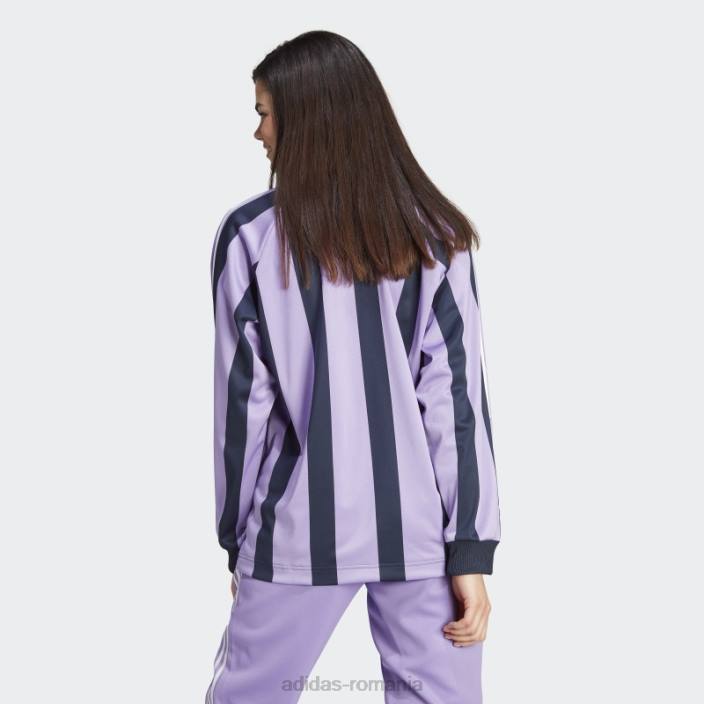Adidas tricou violet jacquard cu mânecă lungă femei violet/cerneală/alb 2JBN2236