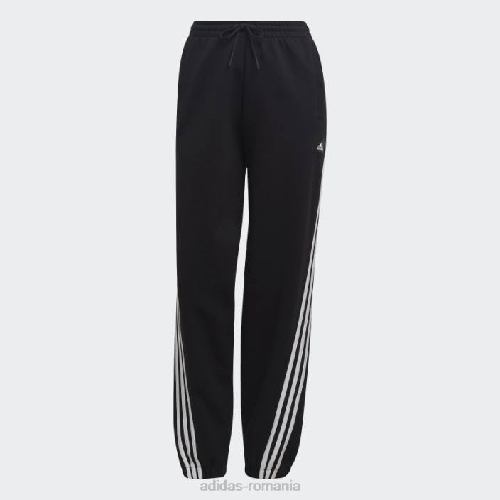 Adidas viitor iconi pantaloni 3 dungi negri femei negru 2JBN2977