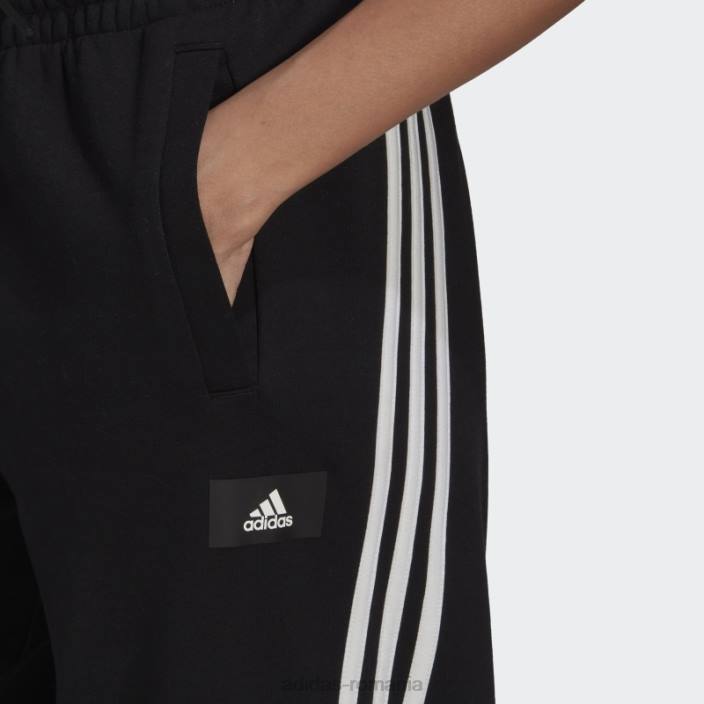 Adidas viitor iconi pantaloni 3 dungi negri femei negru 2JBN2977