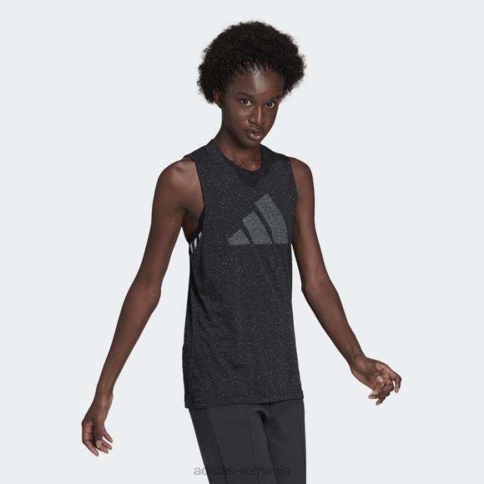 Adidas viitor icons winners 3.0 tank top black melange fashion femei melange negru 2JBN10392