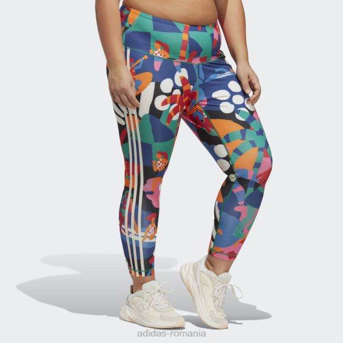 Adidas x farm rio dresuri 7/8 (plus marime) moda verde indrazneata femei verde îndrăzneț/stacojiu 2JBN9196