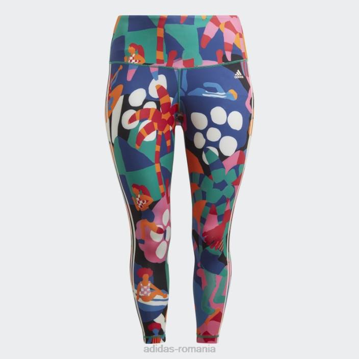 Adidas x farm rio dresuri 7/8 (plus marime) moda verde indrazneata femei verde îndrăzneț/stacojiu 2JBN9196