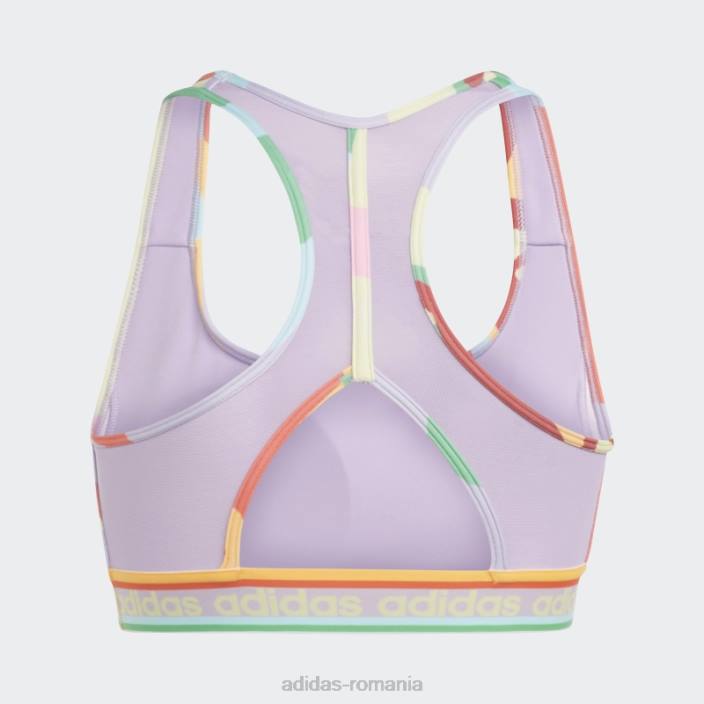 Adidas x farm rio sutien mediu de sustinere auriu real femei strălucire auriu/violet real 2JBN9465
