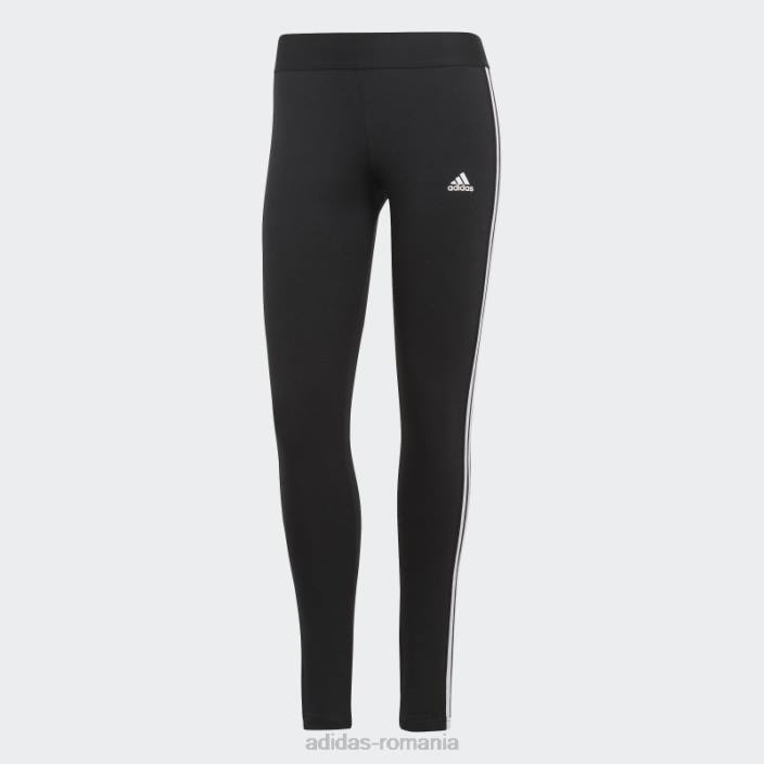 Adidas articole esențiale pentru îmbrăcămintea de lounge, jambiere cu 3 dungi negre femei alb negru 2JBN8839