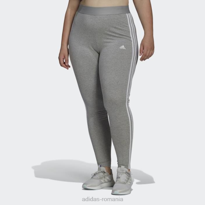 Adidas essentials jambiere cu 3 dungi (plus marime) gri mediu femei gri mediu/alb 2JBN9475