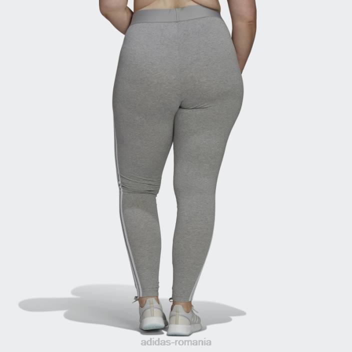 Adidas essentials jambiere cu 3 dungi (plus marime) gri mediu femei gri mediu/alb 2JBN9475