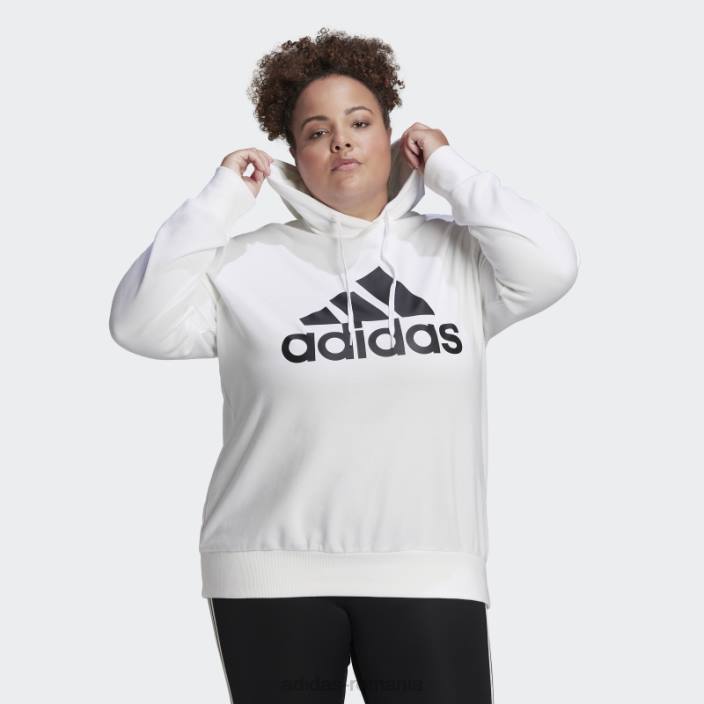 Adidas hanorac cu logo essentials (mărime plus) alb femei alb negru 2JBN10274