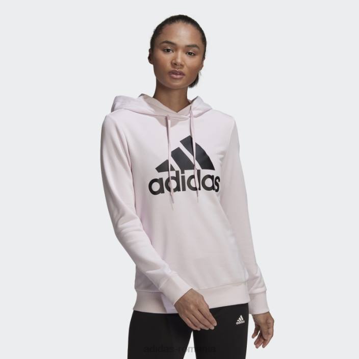 Adidas hanorac cu logo relaxat esential roz femei roz/negru 2JBN10427