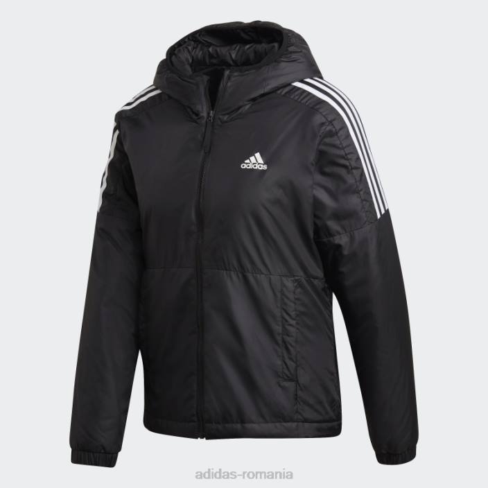 Adidas jachetă neagră cu glugă izolată essentials femei negru 2JBN10018