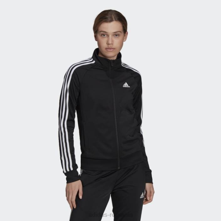 Adidas jachetă neagră pentru încălzire primegreen essentials, subțire, cu 3 dungi femei negru 2JBN8867