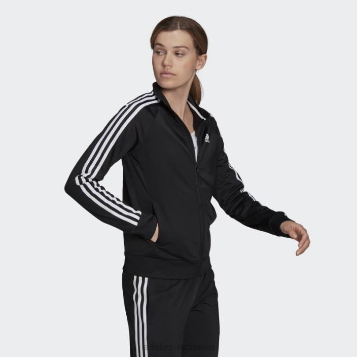 Adidas jachetă neagră pentru încălzire primegreen essentials, subțire, cu 3 dungi femei negru 2JBN8867