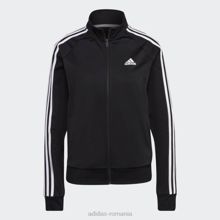 Adidas jachetă neagră pentru încălzire primegreen essentials, subțire, cu 3 dungi femei negru 2JBN8867