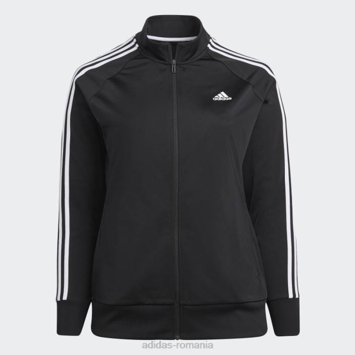 Adidas jachetă neagră, tricot de încălzire, subțire, cu 3 dungi (mărime plus) femei negru 2JBN8890