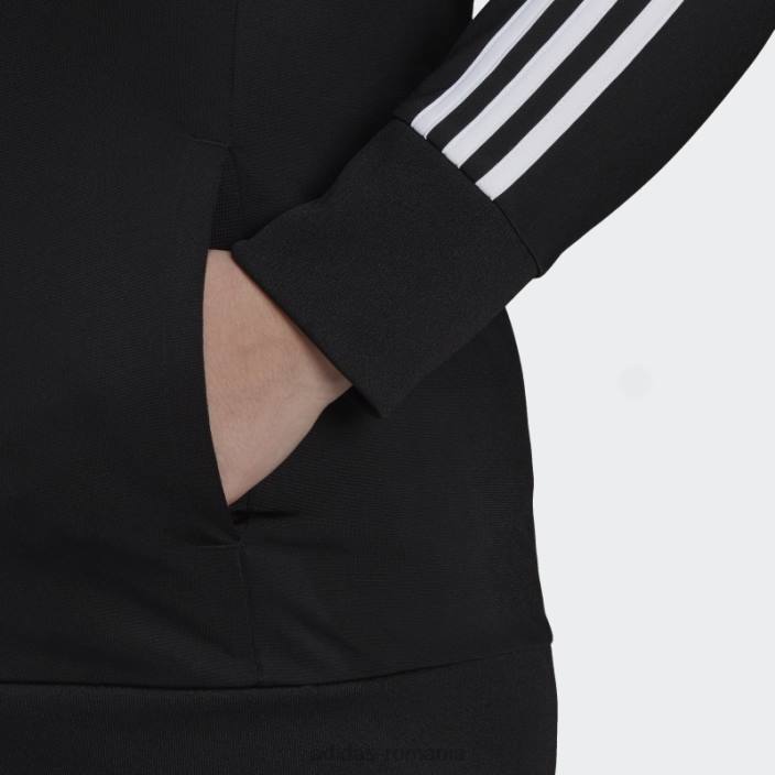 Adidas jachetă neagră, tricot de încălzire, subțire, cu 3 dungi (mărime plus) femei negru 2JBN8890