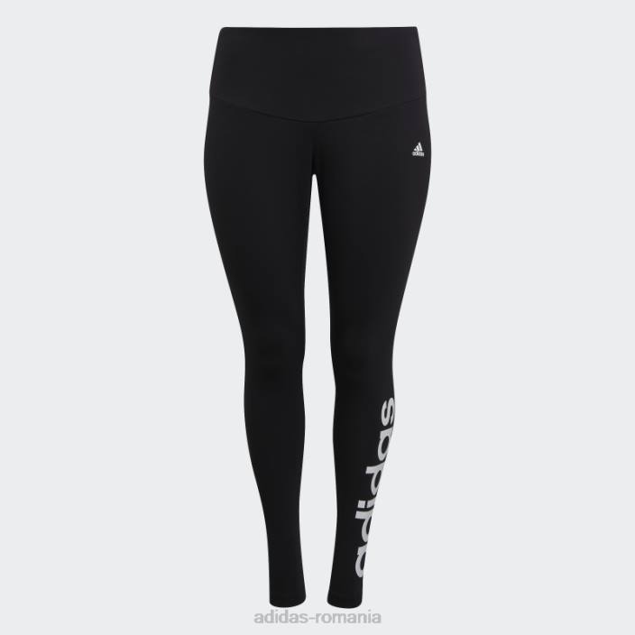 Adidas leggings cu logo cu talie înaltă esențiale (plus mărime) negru adidas femei alb negru 2JBN10290