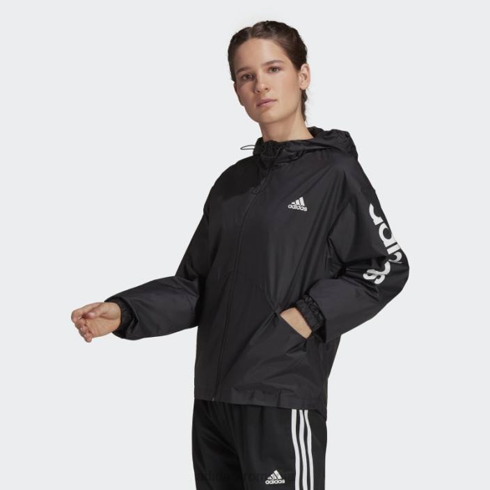 Adidas pantalon de vânt cu logo oversize essentials negru femei alb negru 2JBN9908