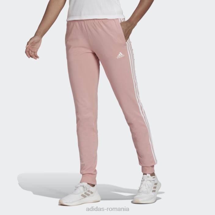 Adidas pantaloni adidas cu 3 dungi mov essentials femei mov/alb 2JBN8943