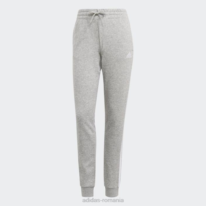Adidas pantaloni cu 3 dungi de culoare gri mediu essentials femei gri mediu/alb 2JBN10114
