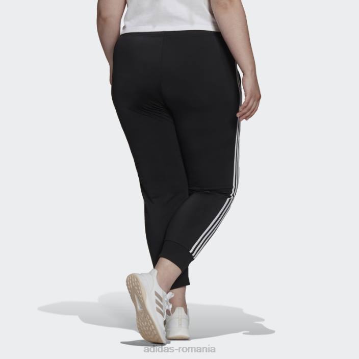 Adidas pantaloni de antrenament subțiri conici cu trei dungi (mărime plus) negri adidas femei negru 2JBN8874