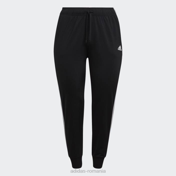 Adidas pantaloni de antrenament subțiri conici cu trei dungi (mărime plus) negri adidas femei negru 2JBN8874