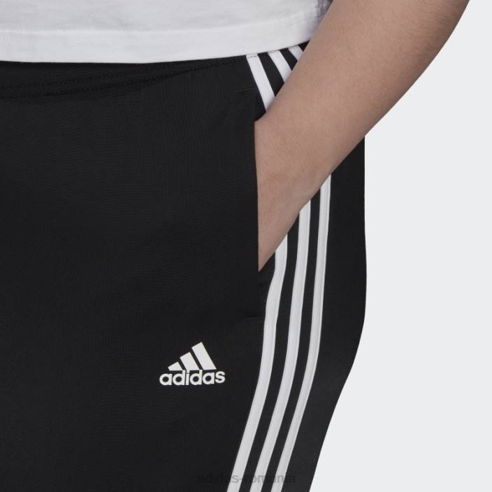Adidas pantaloni de antrenament subțiri conici cu trei dungi (mărime plus) negri adidas femei negru 2JBN8874